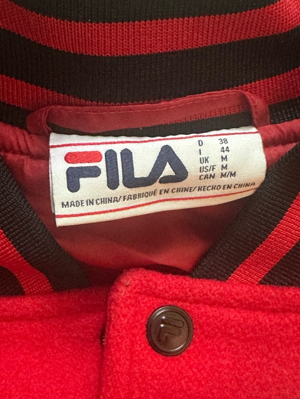 FILA Red and Black Women's Varsity Jacket M - Picture 4 of 14